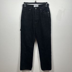 Reformation Jeans Women 25 Carpenter Straight High Rise Denim 90s Black